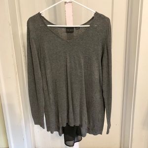 Tribal dark gray high-low sweater